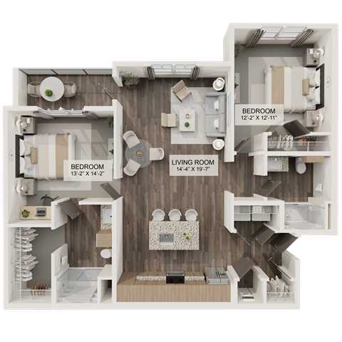 B2 Floor Plan at Terrassa Luxury Apartments, Saint Augustine, FL